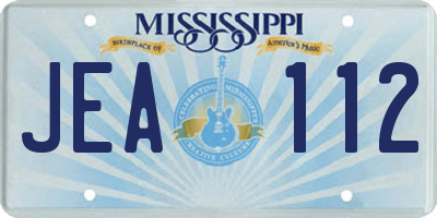 MS license plate JEA112