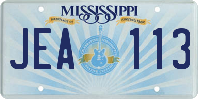 MS license plate JEA113