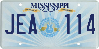 MS license plate JEA114