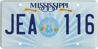 MS license plate JEA116