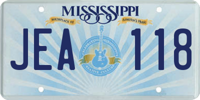 MS license plate JEA118