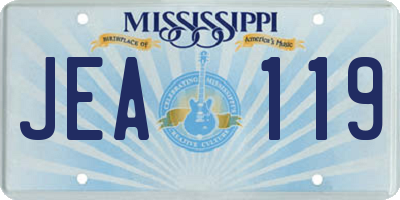 MS license plate JEA119