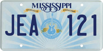 MS license plate JEA121