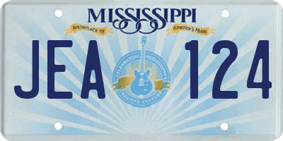 MS license plate JEA124