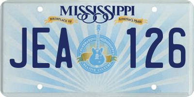 MS license plate JEA126