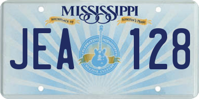 MS license plate JEA128