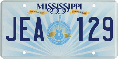 MS license plate JEA129