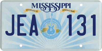 MS license plate JEA131