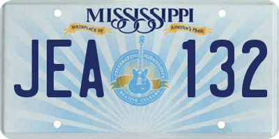 MS license plate JEA132