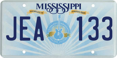 MS license plate JEA133
