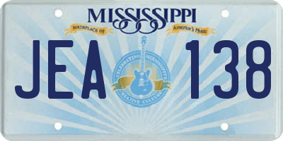 MS license plate JEA138