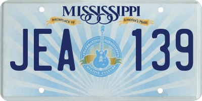 MS license plate JEA139