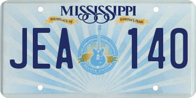 MS license plate JEA140