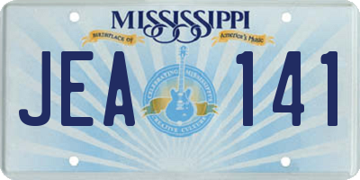 MS license plate JEA141