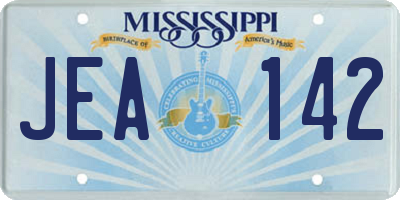 MS license plate JEA142