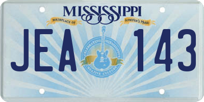 MS license plate JEA143