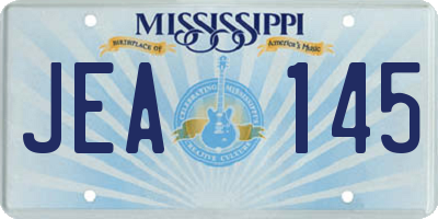 MS license plate JEA145