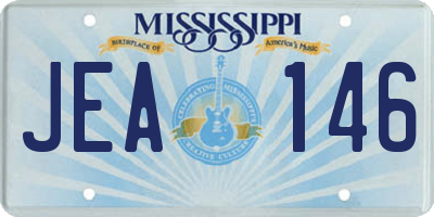 MS license plate JEA146