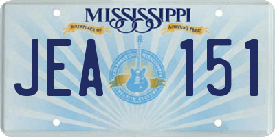 MS license plate JEA151