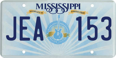 MS license plate JEA153