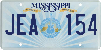 MS license plate JEA154