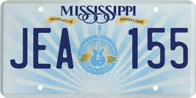 MS license plate JEA155