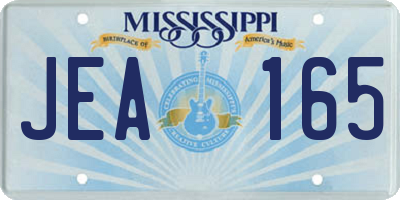 MS license plate JEA165