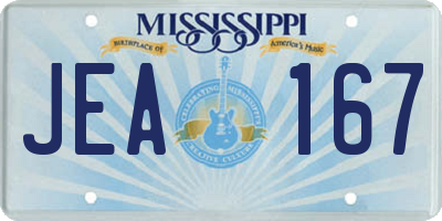 MS license plate JEA167