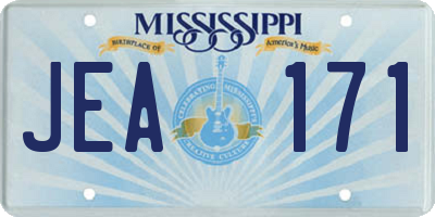 MS license plate JEA171