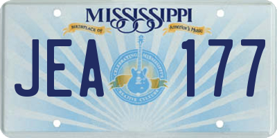 MS license plate JEA177