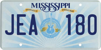 MS license plate JEA180