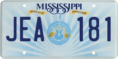 MS license plate JEA181
