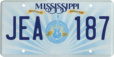 MS license plate JEA187