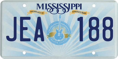 MS license plate JEA188