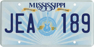 MS license plate JEA189