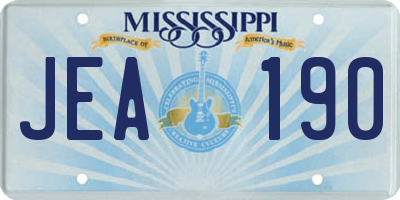 MS license plate JEA190