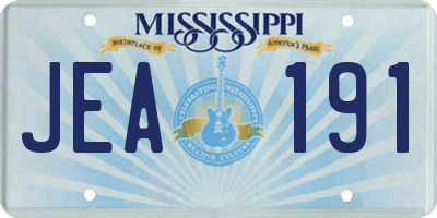MS license plate JEA191