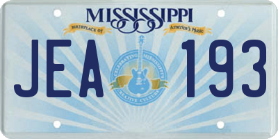 MS license plate JEA193