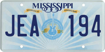 MS license plate JEA194