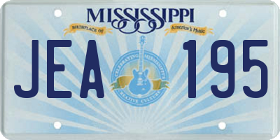 MS license plate JEA195