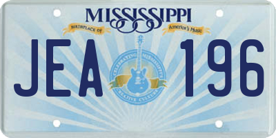 MS license plate JEA196