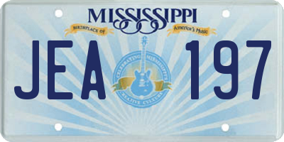 MS license plate JEA197