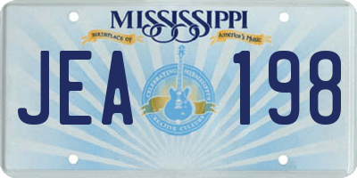MS license plate JEA198