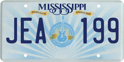 MS license plate JEA199
