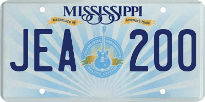 MS license plate JEA200