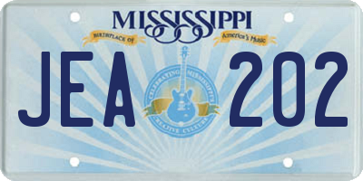 MS license plate JEA202