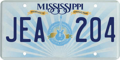 MS license plate JEA204