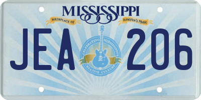 MS license plate JEA206