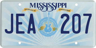 MS license plate JEA207