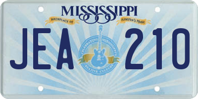 MS license plate JEA210